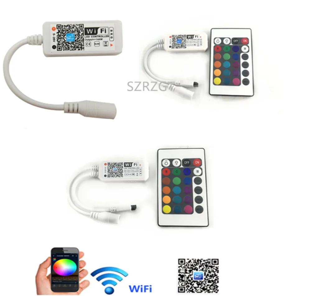 24 Ű WiFi RGB Ʈѷ DC 5V-12V 24V ̴ WiFi  ȭ iOS   ̵ APP  SMD 3528 5050 LED Ʈ  